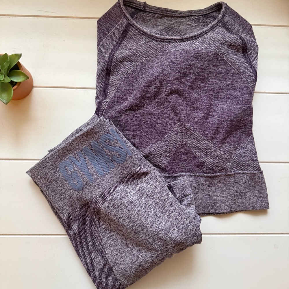 GymShark Heathered Purple Workout Set